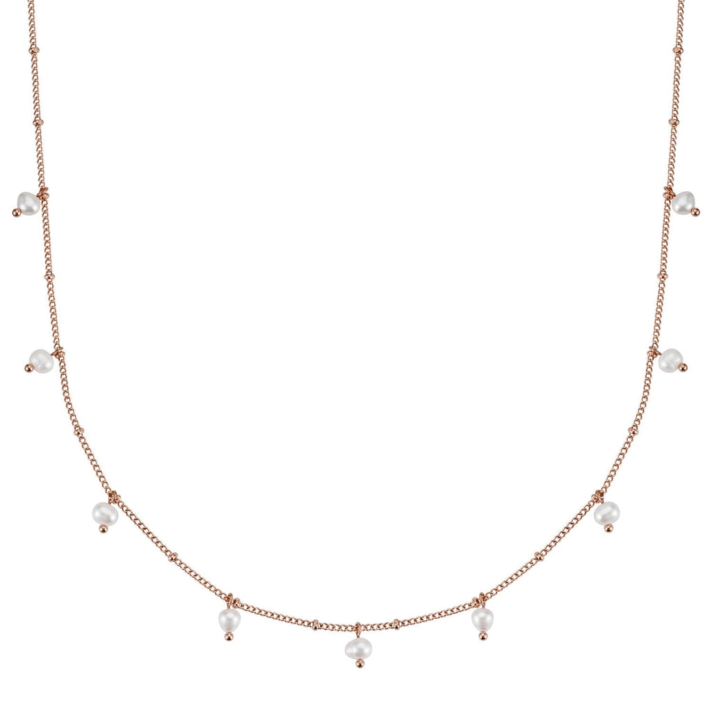 BonnyOcean Kette Rosegold mit echten Süßwasserperlen