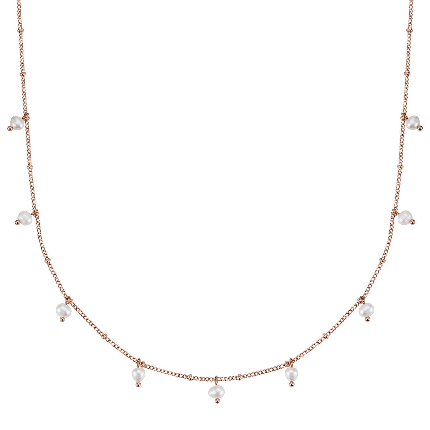 BonnyOcean Kette Rosegold mit echten Süßwasserperlen