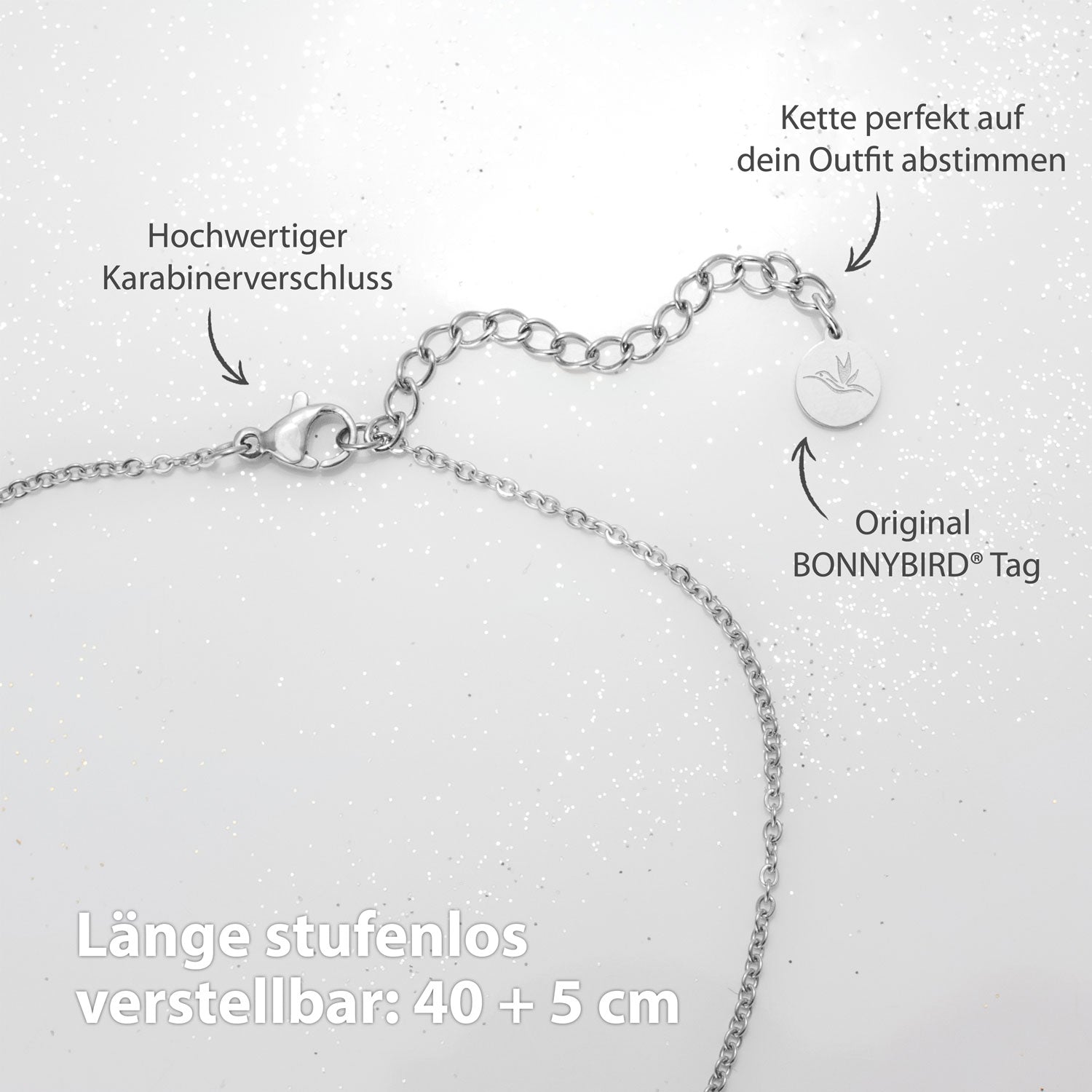 BonnyWorld Kette mit rotierbarer Weltkugel Silber