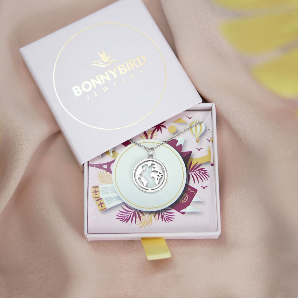 BonnyWorld Kette mit rotierbarer Weltkugel Silber