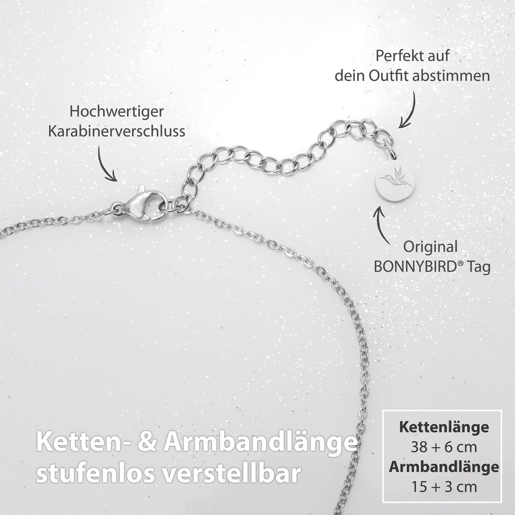Bundle: BonnyBliss Kleeblatt Kette + Armband Silber