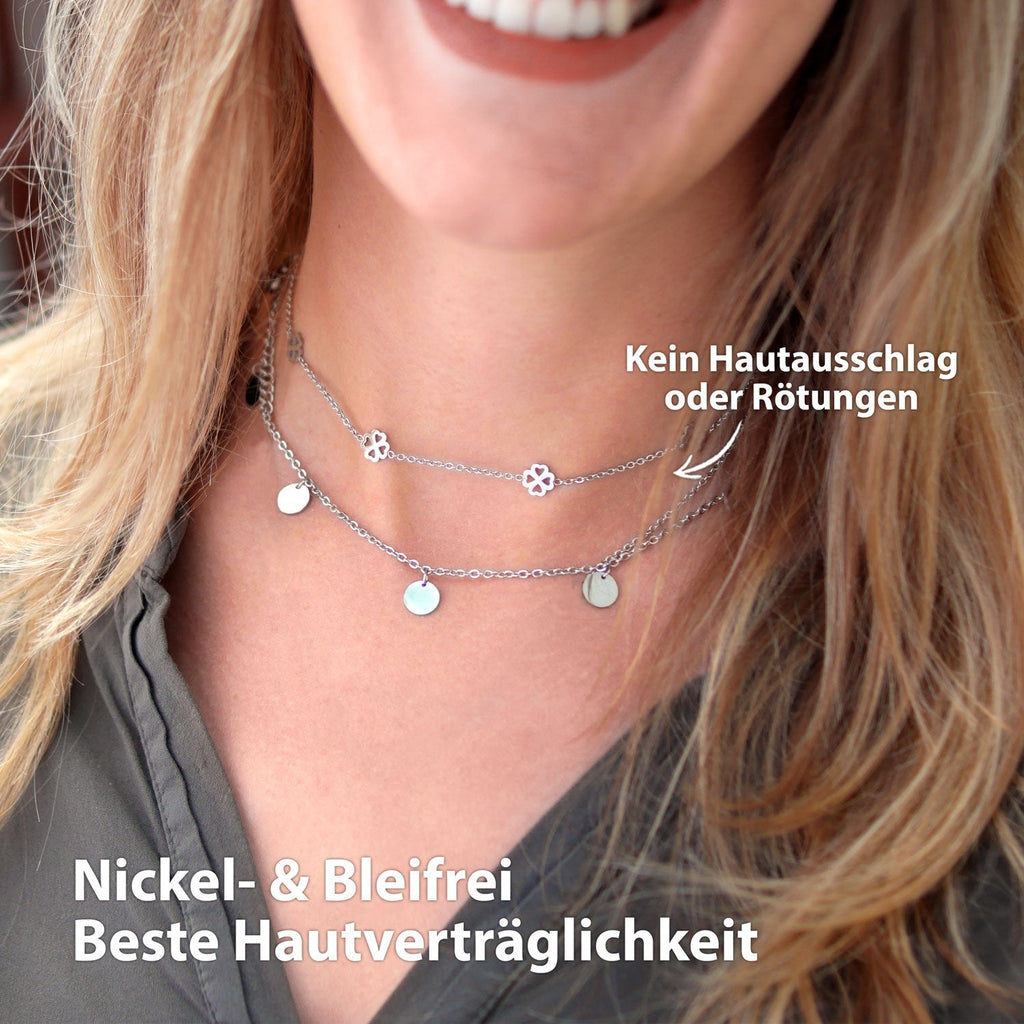 Bundle: BonnyBliss Kleeblatt Kette + Armband Silber