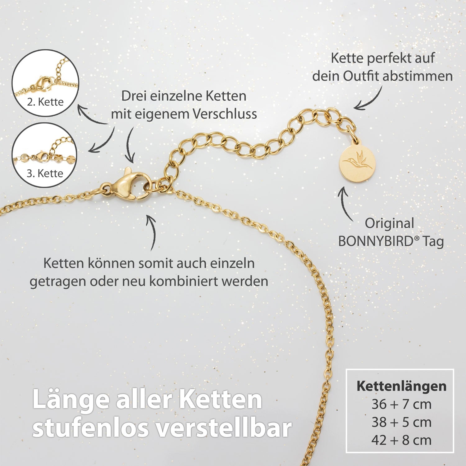 Bundle: BonnyBoho + BonnyDots Halsketten Set Gold