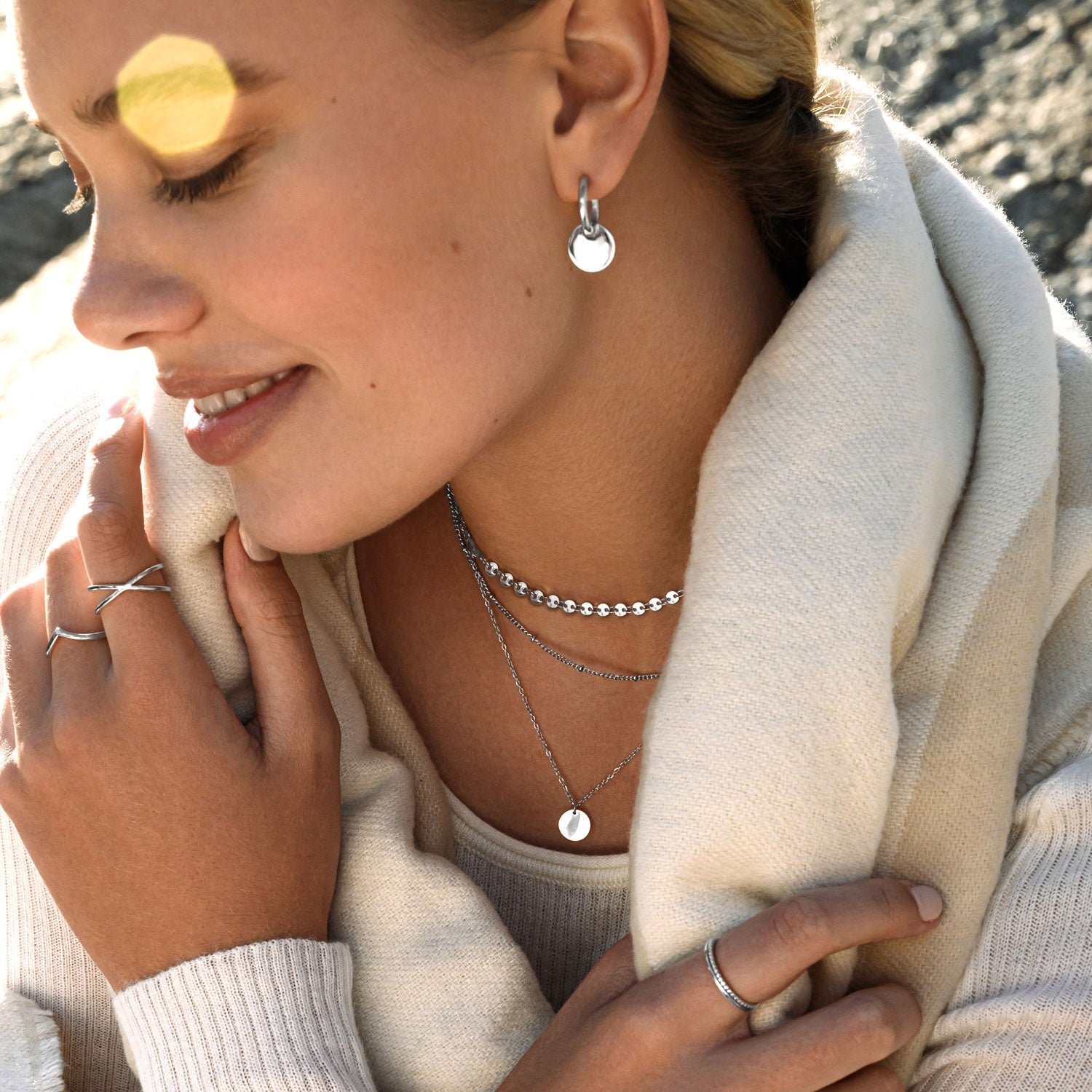 Bundle: BonnyBoho + BonnyDots Halsketten Set Silber