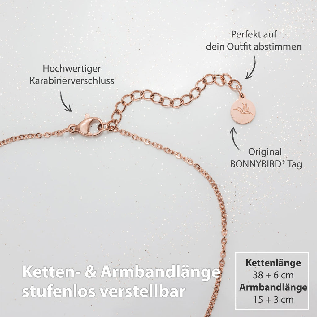 Bundle: BonnyCoin Plättchen Kette + Armband Roségold