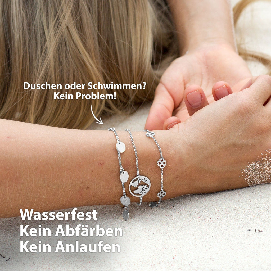 Bundle: BonnyCoin Plättchen Kette + Armband Silber