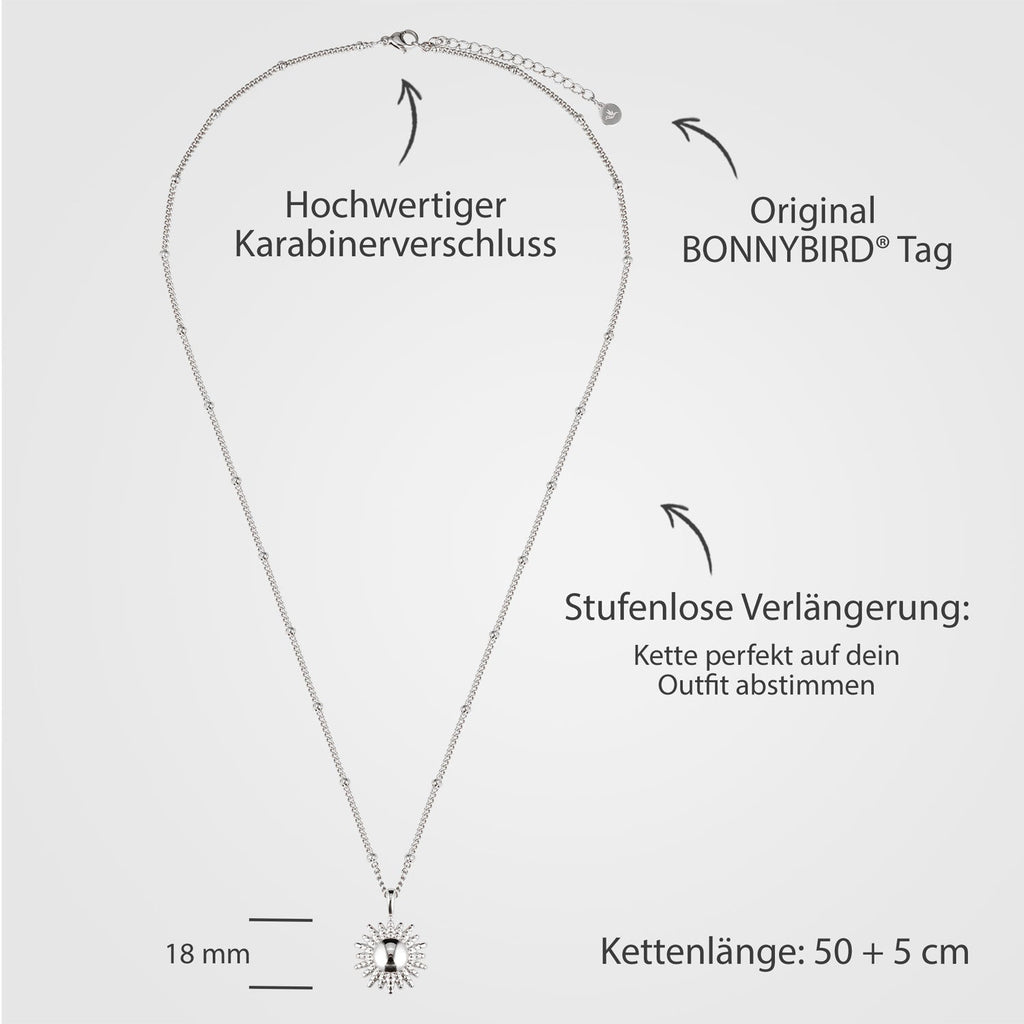 Bundle: BonnySun Kette + Ohrringe Sonne Silber