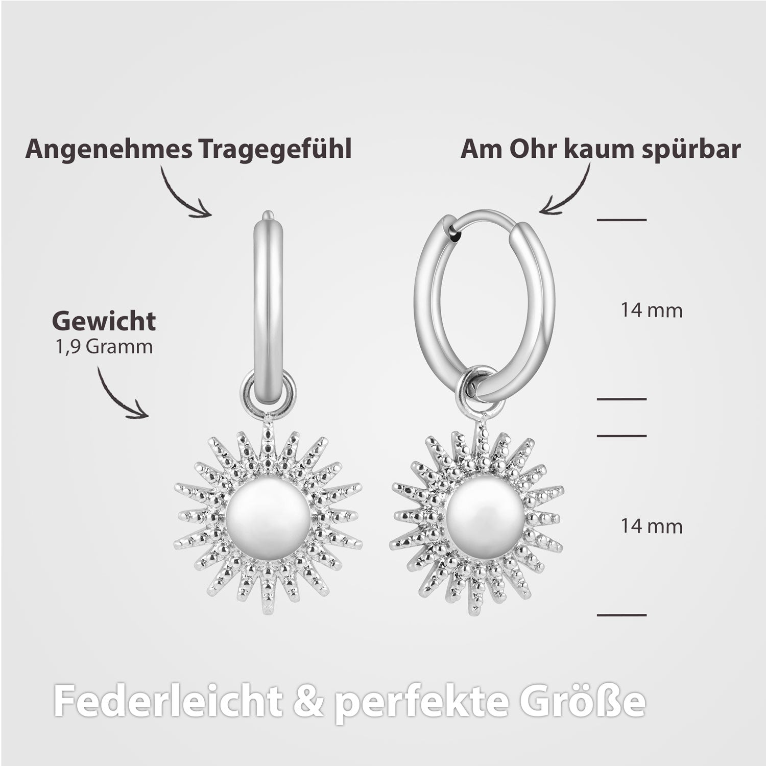 Bundle: BonnySun Kette + Ohrringe Sonne Silber