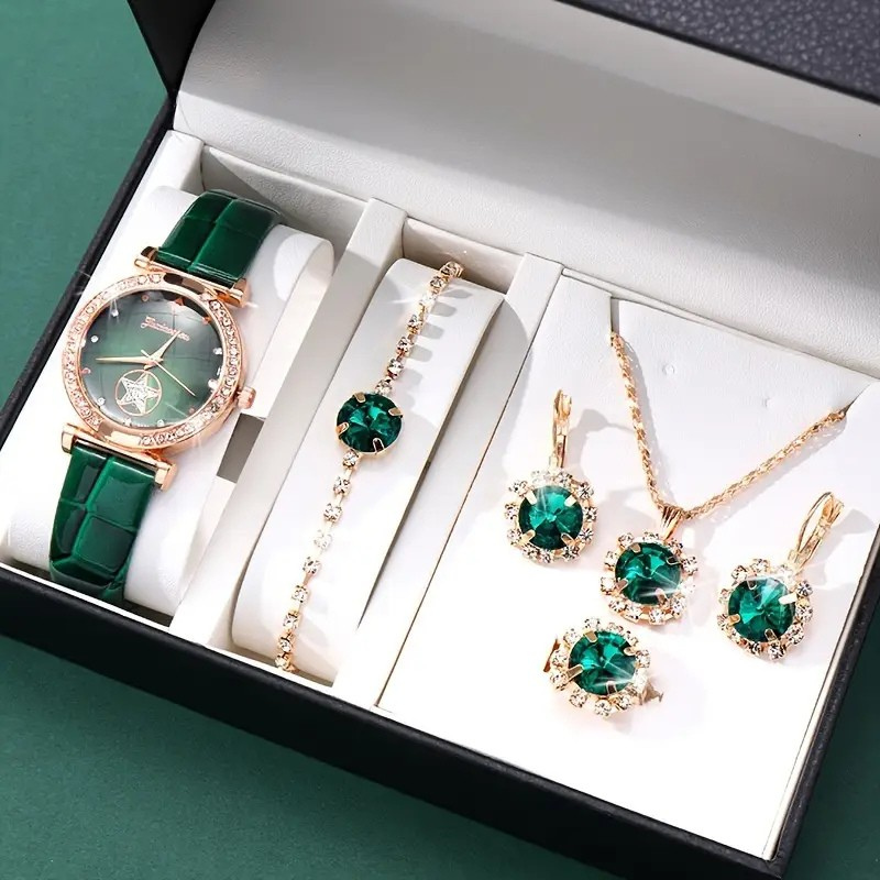 Ensemble de Bijoux Verdantra Timecourt en Or