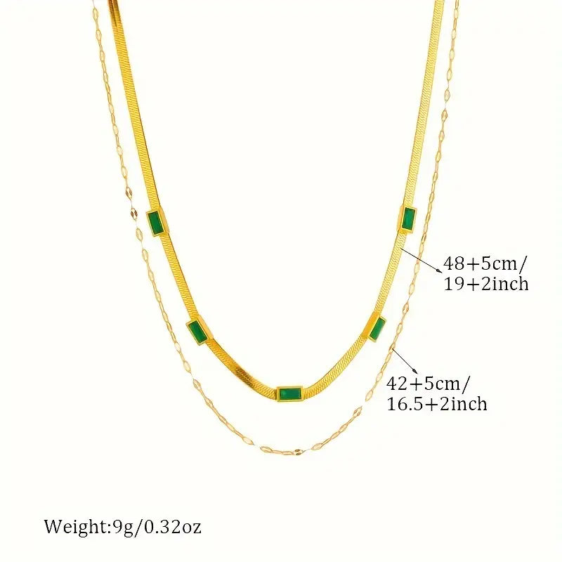 Collier Vintage à Double Couche Serena Gem | Or