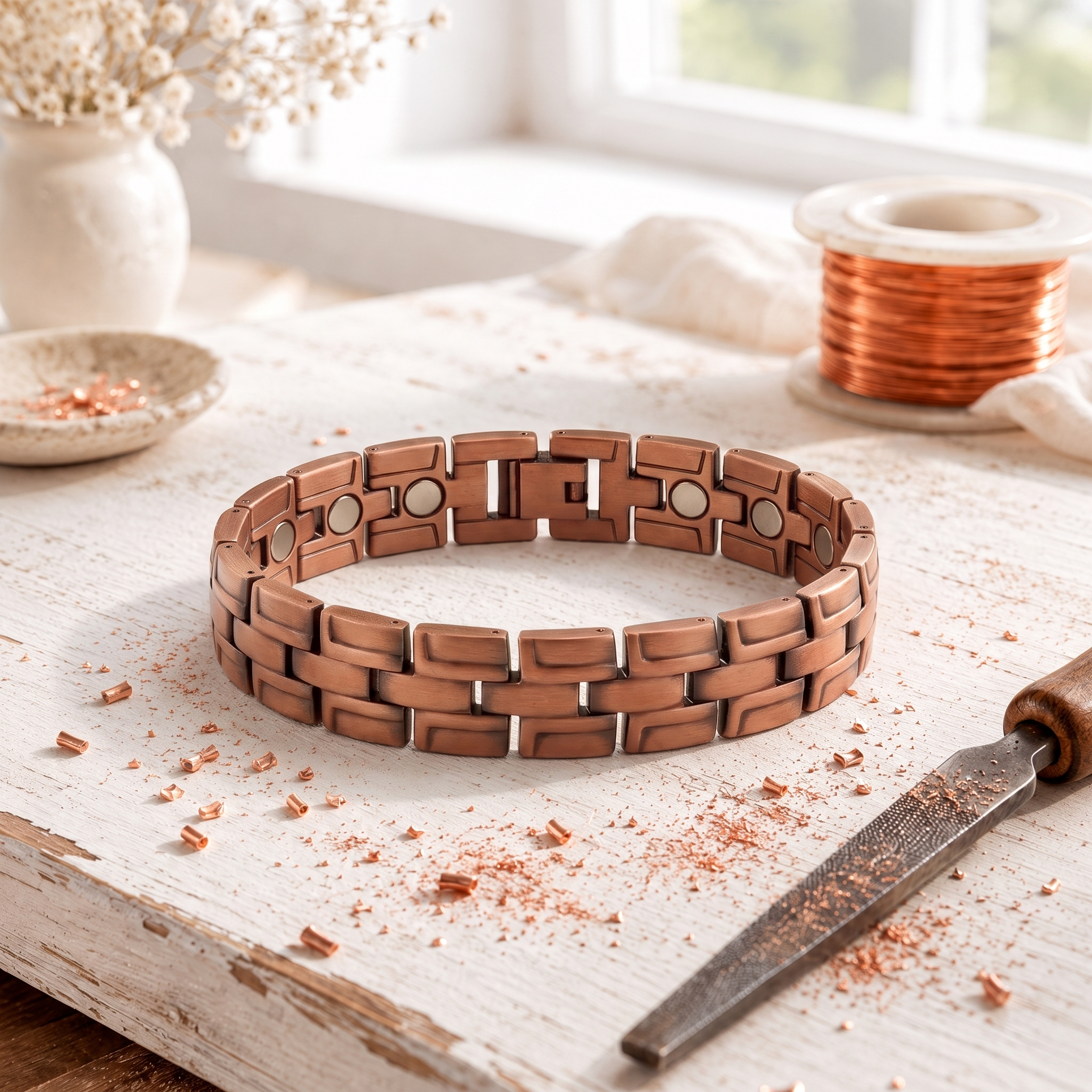 Kupfer-Armband Cobblelink für Herren