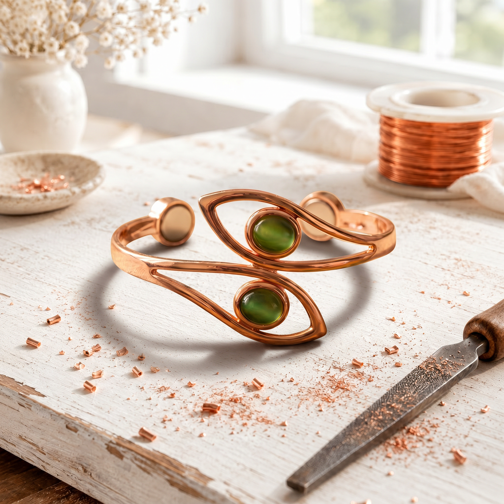 Armband aus Kupfer mit Blattdesign