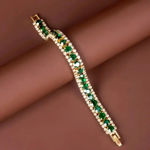 Grünes und goldenes Armband