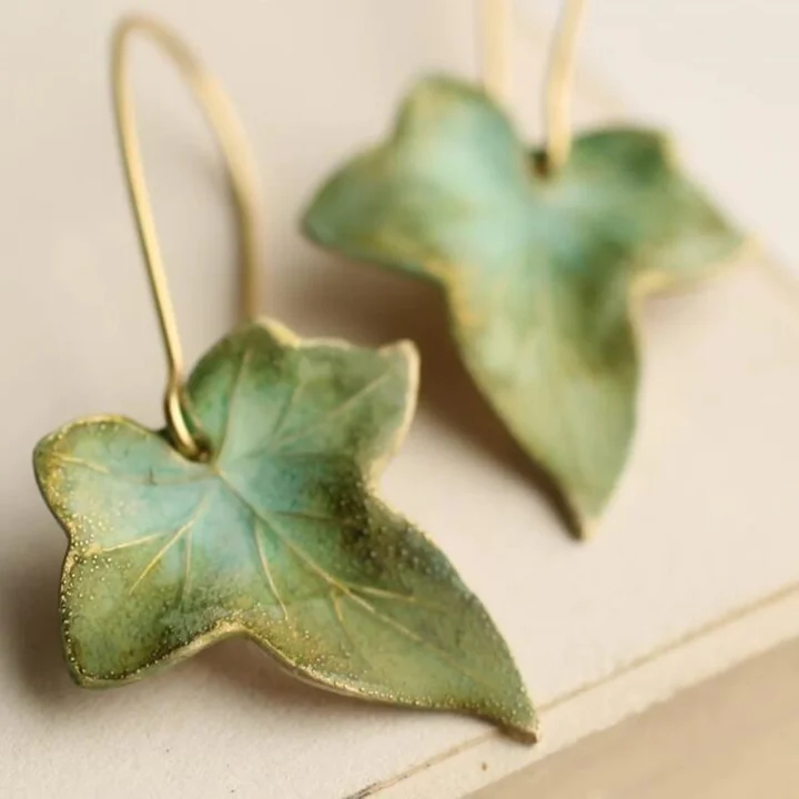 Authentische Vintage-Blatt-Ohrringe