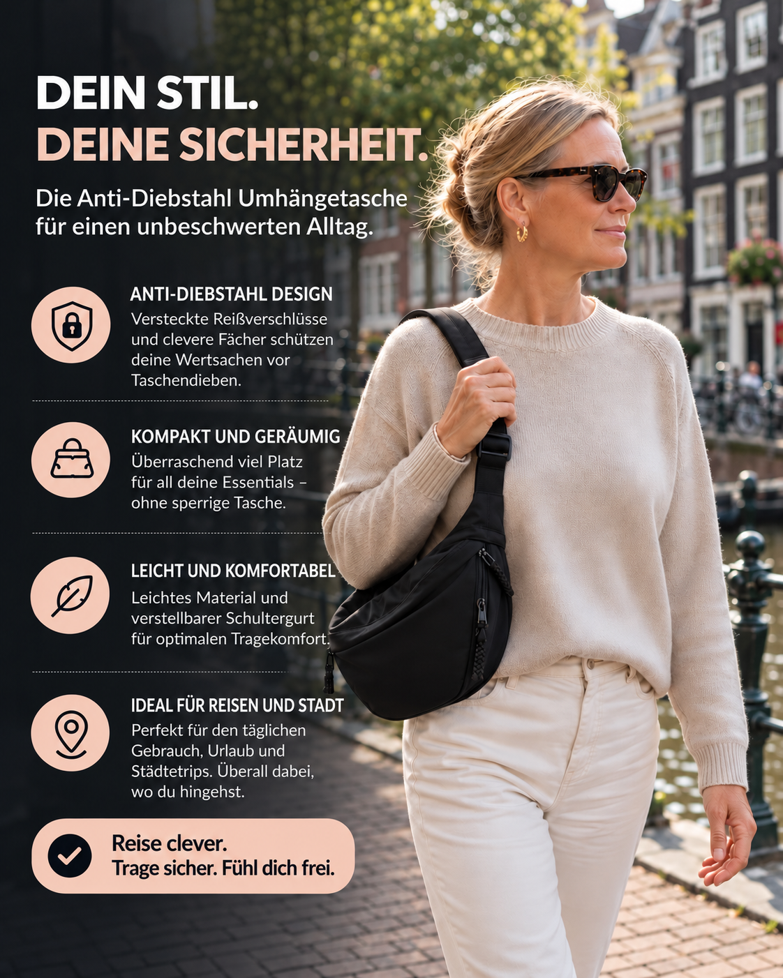 KODA™ | Leichte Multi-Taschen Umhängetasche