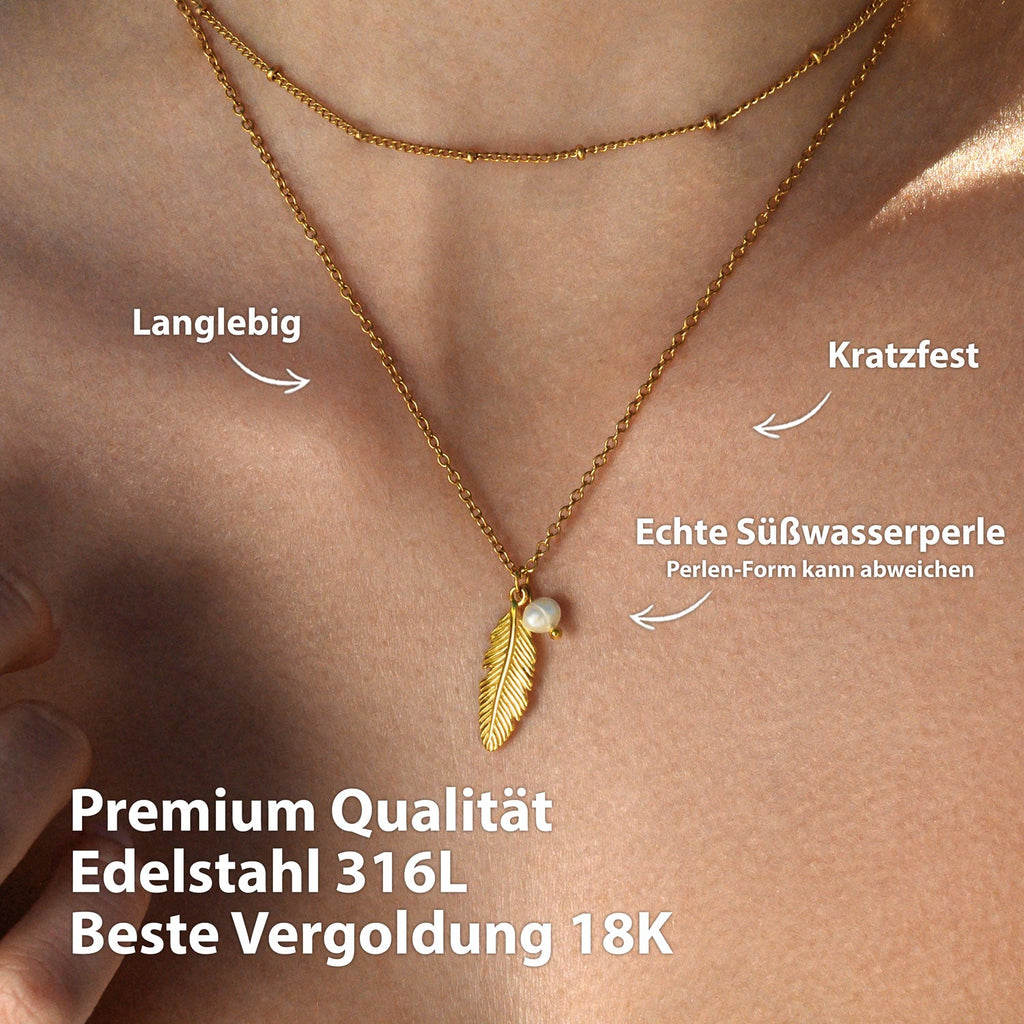 BonnyFeather Feder Kette Gold