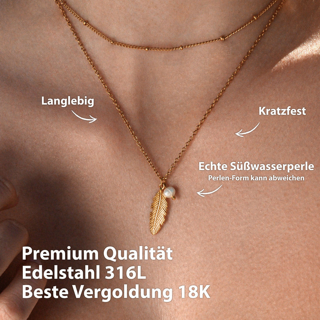 BonnyFeather Feder Kette Rosegold
