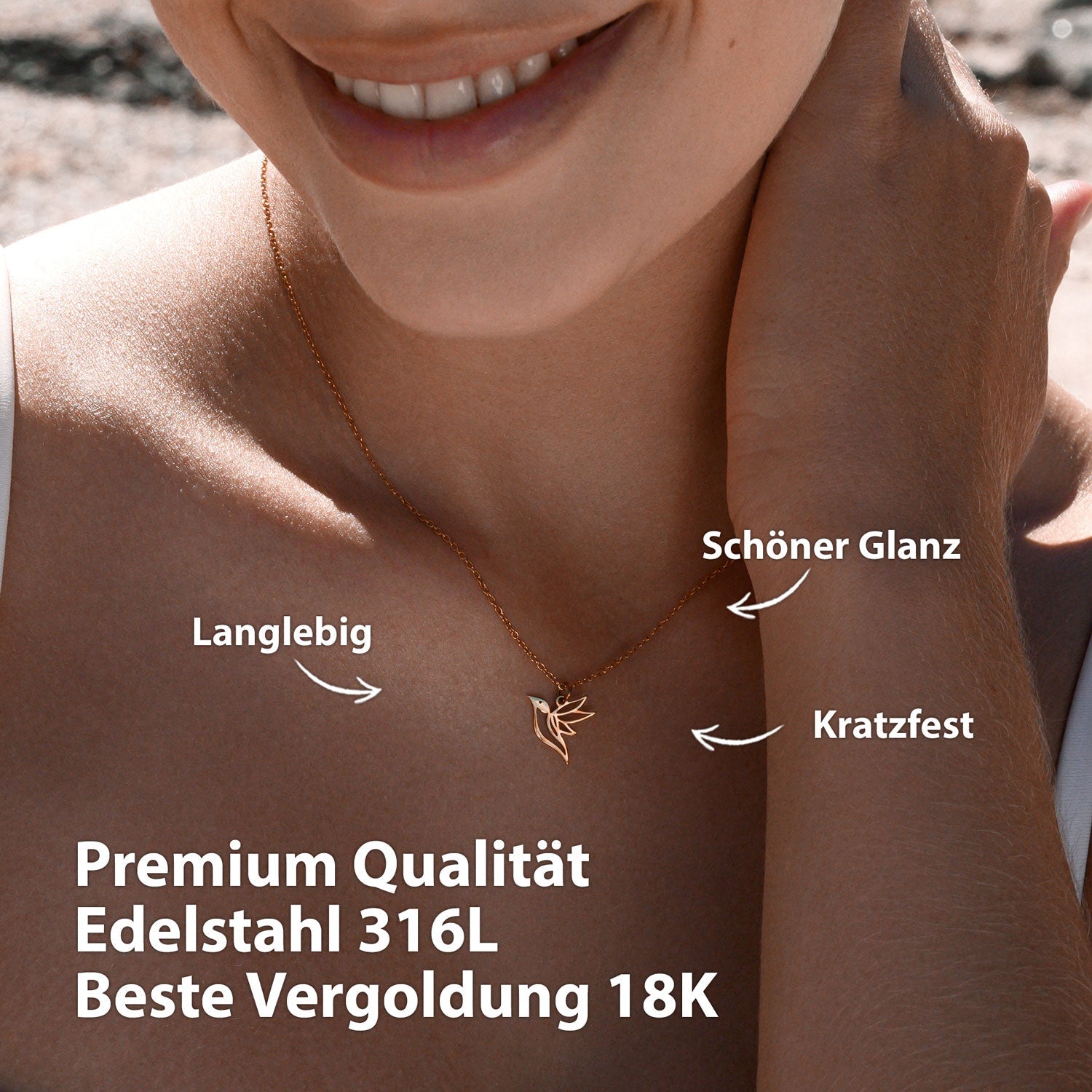 BonnyColibri Kette Kolibri Roségold