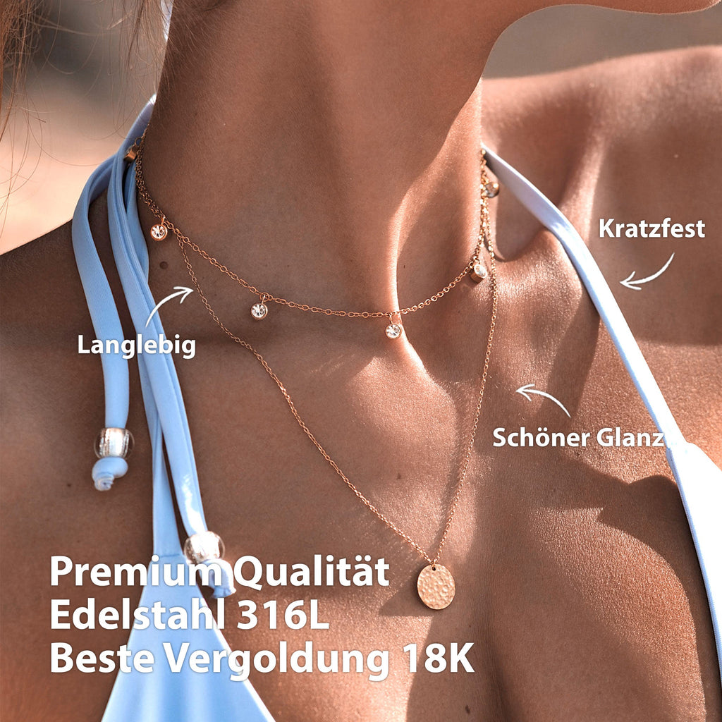 BonnyDiamonds Kette mit 8 Steinen Rose