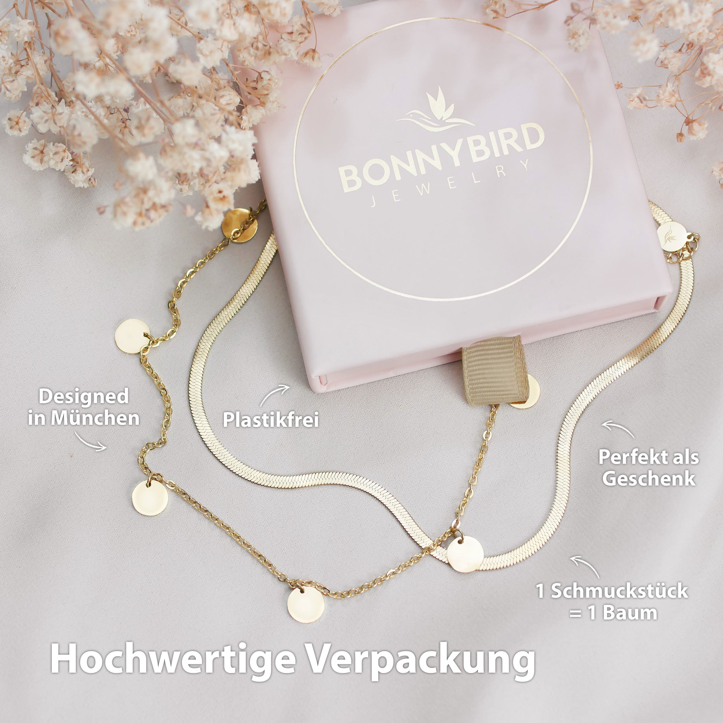 BonnyCoin Kette mit Plättchen Gold