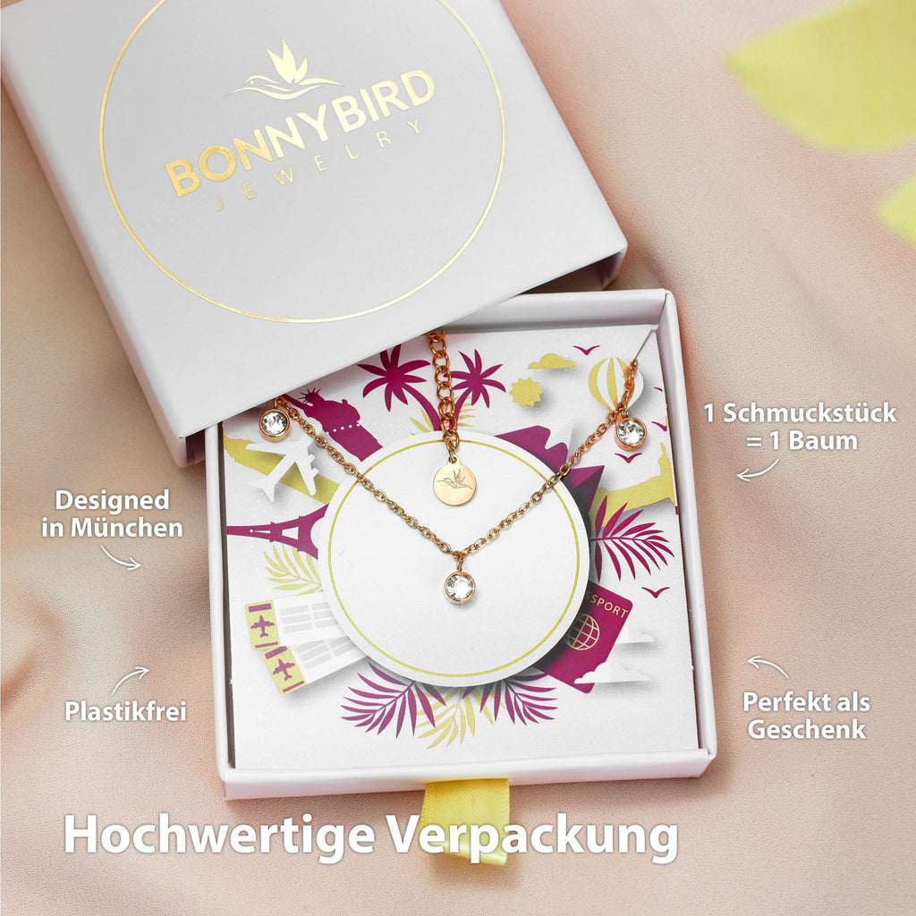 BonnyDiamonds Kette mit 8 Steinen Rose
