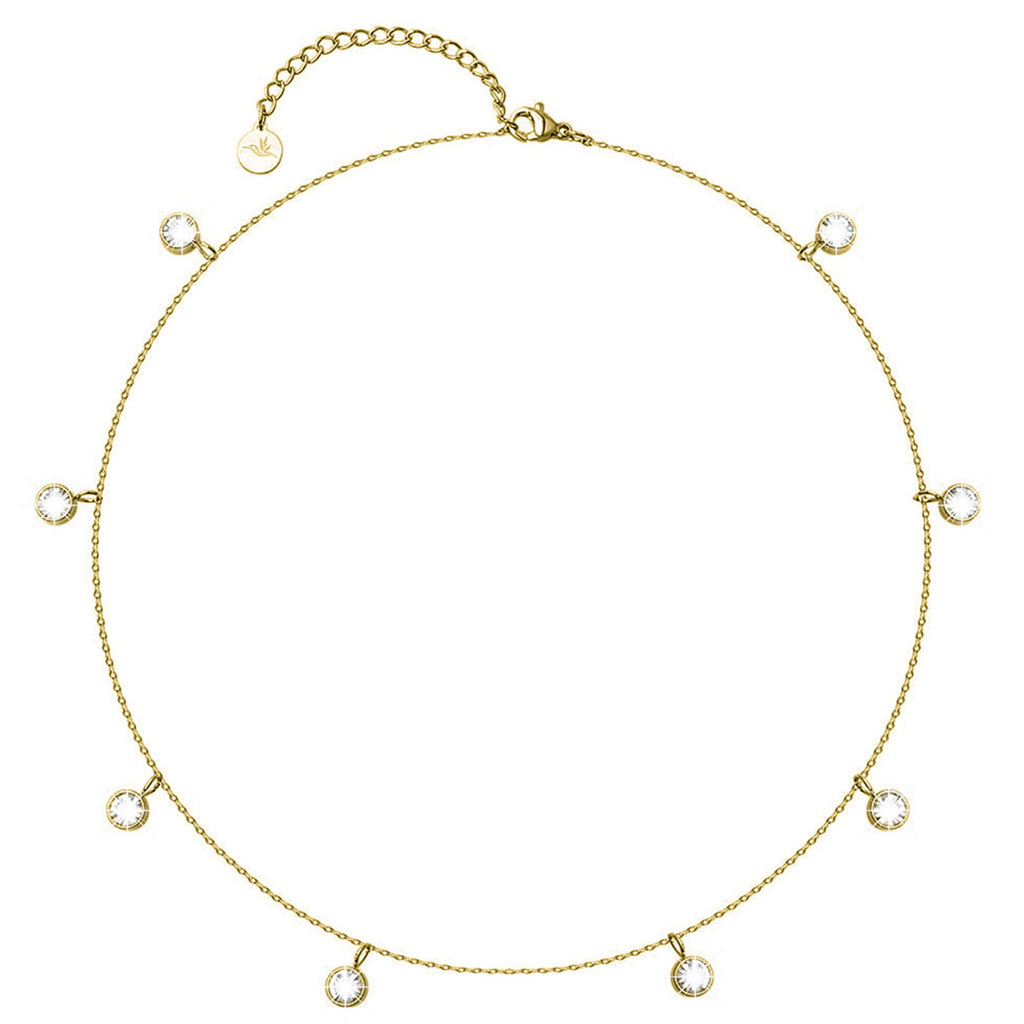 BonnyDiamonds Kette mit 8 Steinen Gold