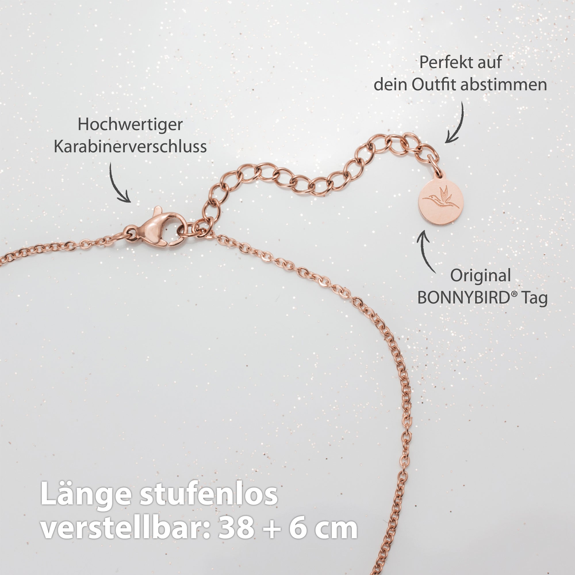 BonnyDiamonds Kette mit 8 Steinen Rose