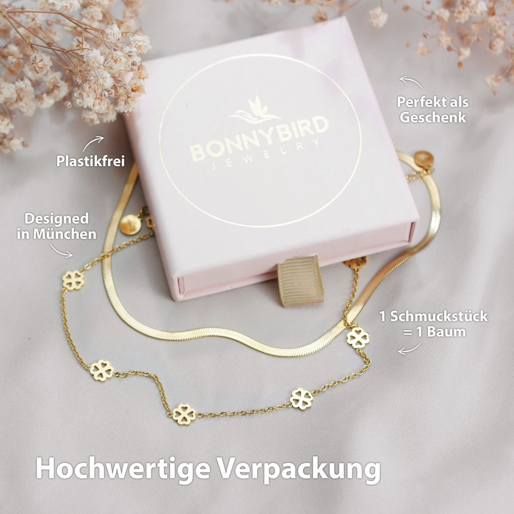 BonnyBliss Kette Kleeblatt Gold