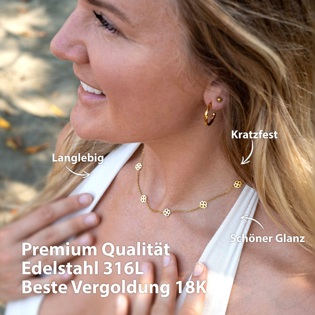 BonnyBliss Kette Kleeblatt Gold