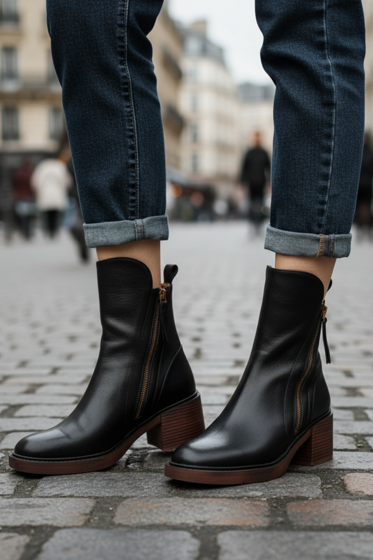 Marlow – Bottes en Cuir à Talon Carré