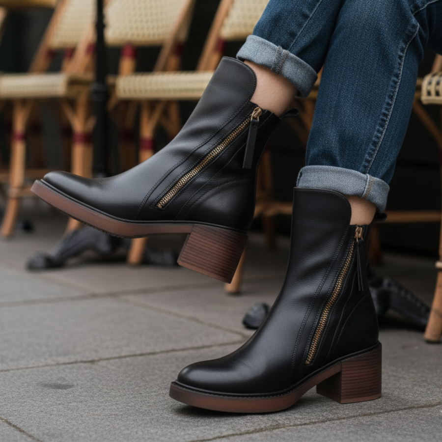 Marlow – Bottes en Cuir à Talon Carré