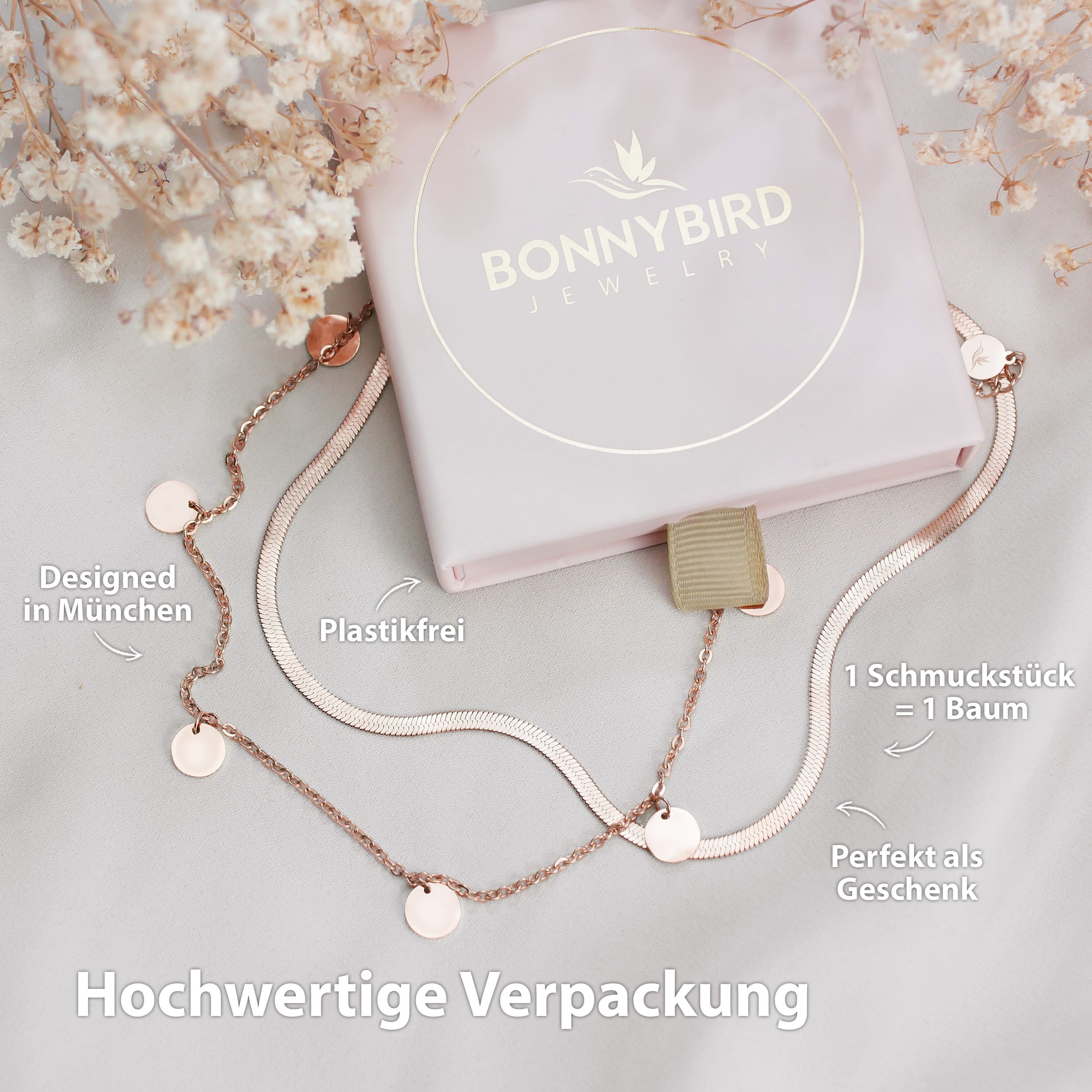 BonnySnake Schlangenkette Rose