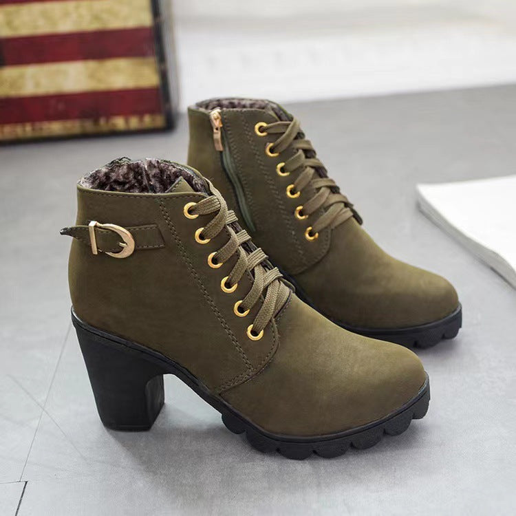 Marlena - Gefütterte Stiefeletten mit Blockabsatz