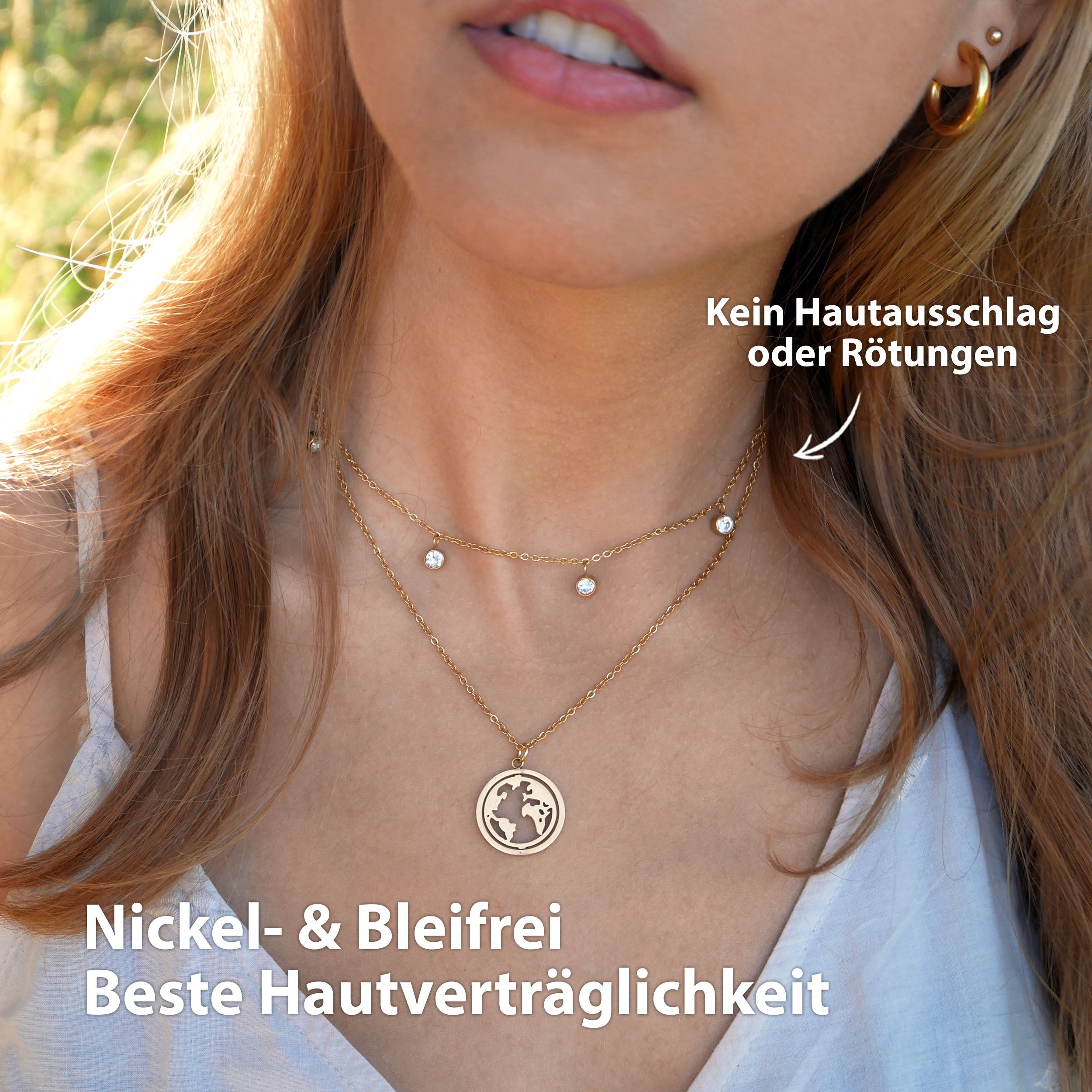 BonnyDiamonds Kette mit 8 Steinen Gold