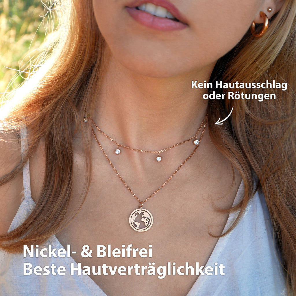 BonnyDiamonds Kette mit 8 Steinen Rose